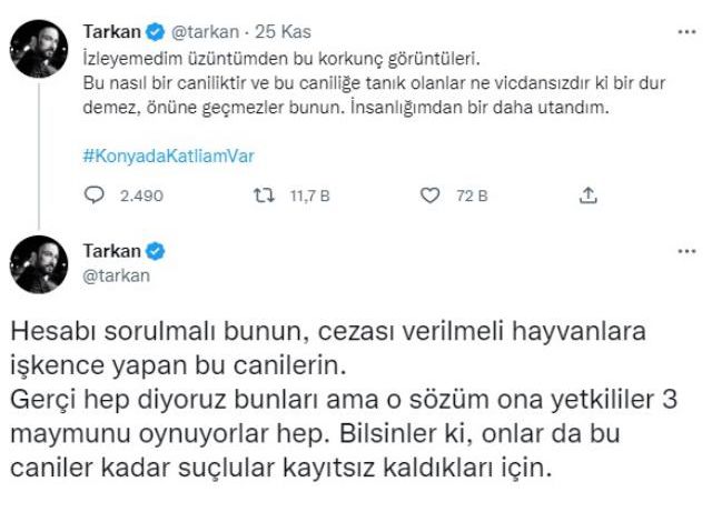 İstiklal'deki patlamaya sessiz kalıp Konya'daki katliama tepki gösteren Tarkan'dan eleştirilere cevap