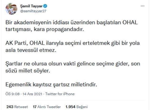 AK Parti'den 'OHAL'e hazırlıklı olun' diyen Prof. Dr. İzzet Özgenç'e tepki: Kara propaganda