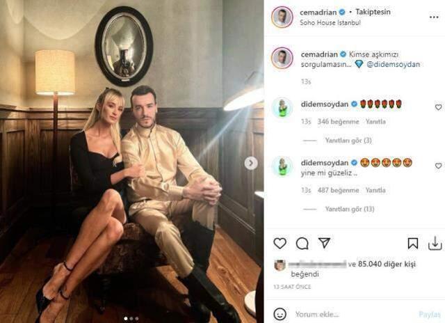 'Kimse aşkımızı sorgulamasın' diyen Cem Adrian, kucağında Didem Soydan'la poz verdi
