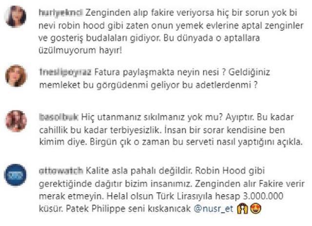 Nusret Gökçe, restoranındaki 3 milyon TL'lik hesap fişini paylaştı