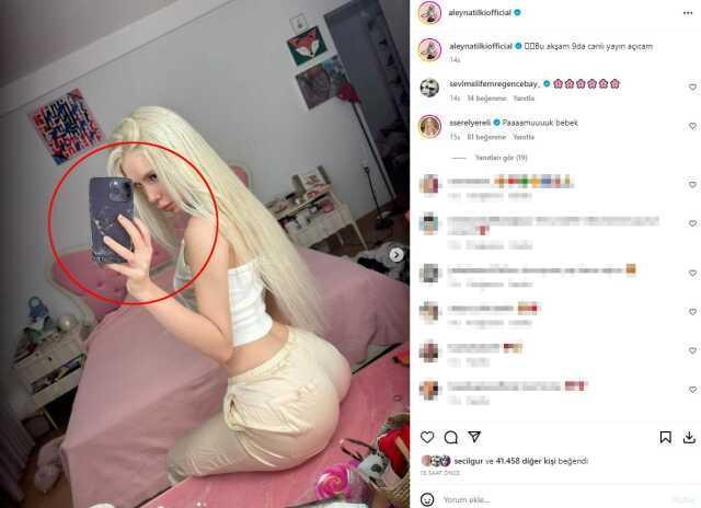 Aleyna Tilki yatak odasında poz verdi, herkes parçalanan telefona takıldı