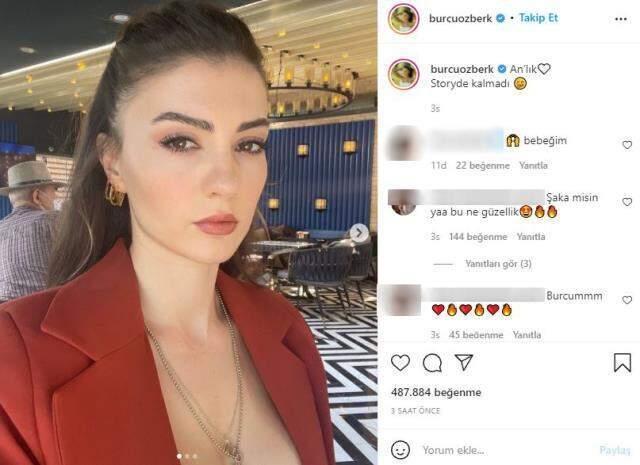 Oyuncu Burcu Özberk, dekolteli paylaşımıyla hayranlarını adeta büyüledi