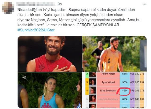 Survivor All Star şampiyonu Nisa Bölükbaşı, Twitter'da linç ediliyor: Hak etmedi