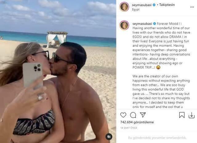 Aşka gelen Şeyma Subaşı, Mısırlı sevgilisiyle öpüştüğü anları paylaştı