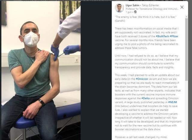 BioNTech'in kurucularından Uğur Şahin'in korona aşısı olmadığı iddiası