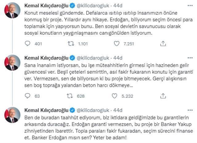 Kılıçdaroğlu'ndan sosyal konut projesiyle ilgili ilk yorum! Cumhurbaşkanı Erdoğan'a bir çağrısı var