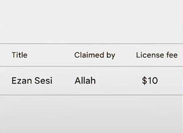 YouTube'da ezan sesi telif iddiası