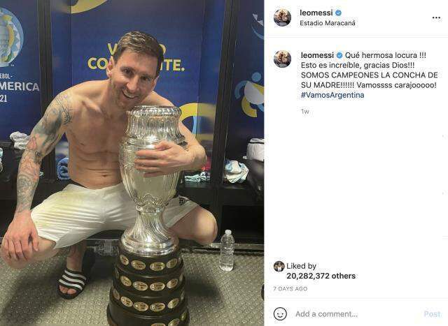 Lionel Messi'nin kupalı paylaşımı rekor beğeni alarak tarihe geçti