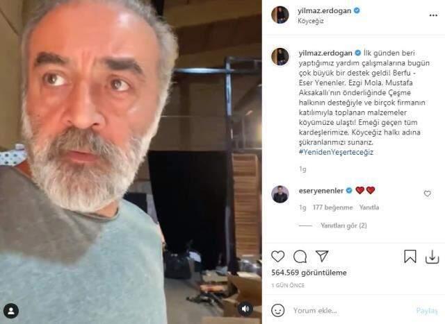 Yangın mağdurlarına Yılmaz Erdoğan'dan destek