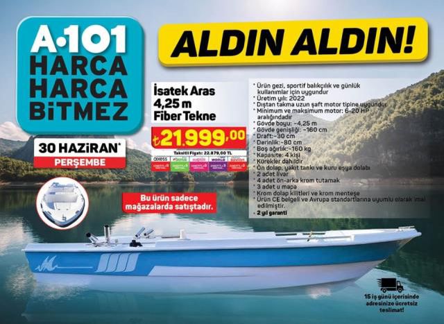 A101 tekne satışı! A101 tekne satışı ne zaman? A101 tekne ne kadar?