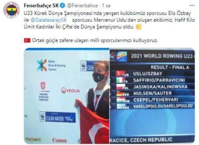 Fenerbahçe ve Galatasaray'ın ortak paylaşımı sporseverlerden alkış topladı