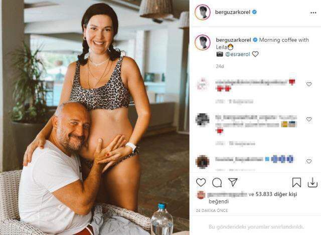 3. bebeklerini bekleyen Halit Ergenç ve Bergüzar Korel, mutluluk pozu verdi