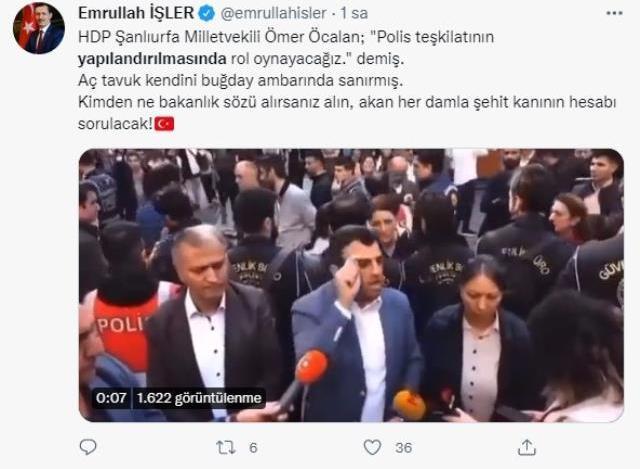 Olaylı yürüyüş sonrası konuşan HDP'li milletvekili Ömer Öcalan polis teşkilatını hedef aldı: Yapılandırılmasında rol oynayacağız