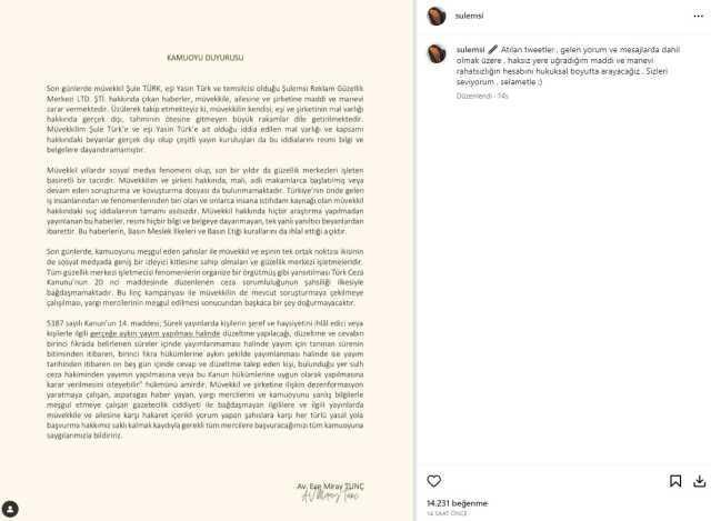 İddia edilen mal varlığıyla gündeme gelen fenomen Şulemsi konuştu: Uğradığım rahatsızlığın hesabını hukuksal boyutta arayacağız