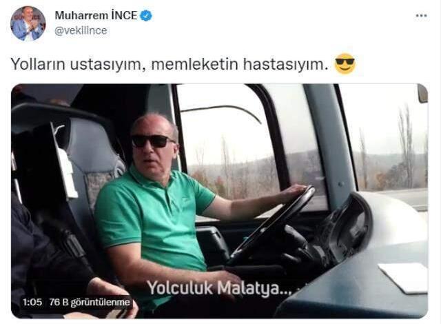 İbrahim Tatlıses'in türküsünü açıp parti otobüsünü kullanan Muharrem İnce, sosyal medyadan espriyi patlattı