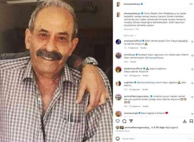 Oyuncu Erkan Petekkaya'nın babası hayatını kaybetti