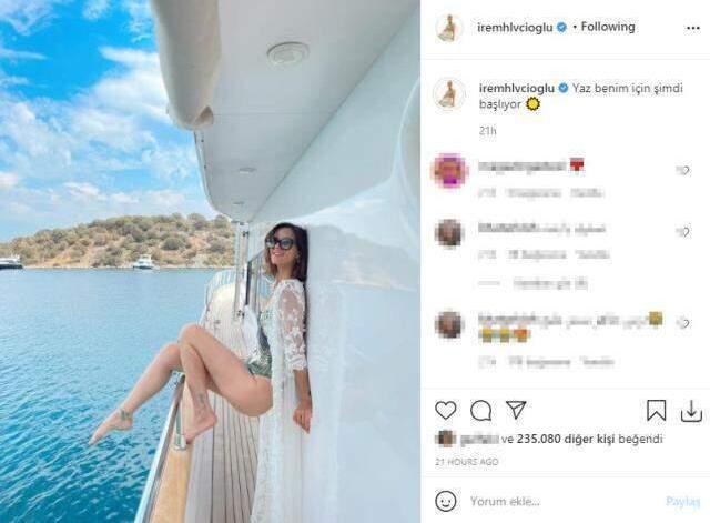 Oyuncu İrem Helvacıoğlu, 'Yaz şimdi başlıyor' diyerek mayolu pozunu paylaştı