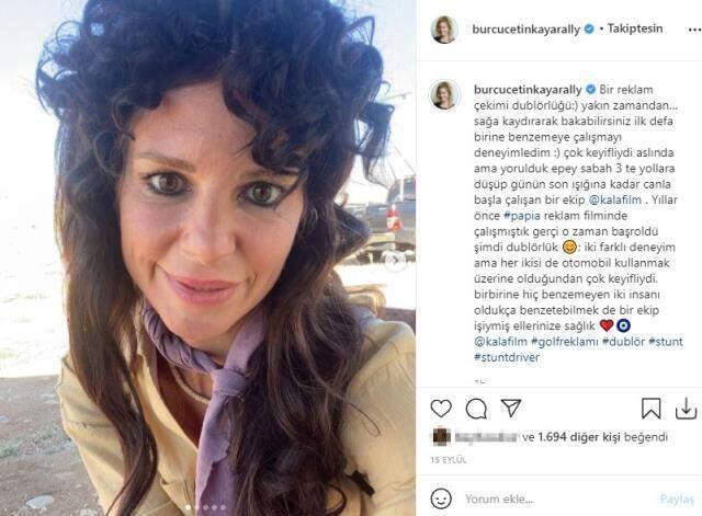 Reklamda dublörlük yapan Burcu Çetinkaya, peruklu halleriyle takipçilerinden tam not aldı