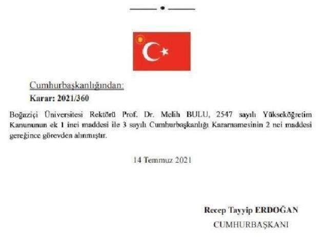 Boğaziçi Üniversitesi yeni rektör atandı mı? Melih Bulu görevden mi alındı? Boğaziçi Üniversitesi'ne yeni rektör mü atanacak?