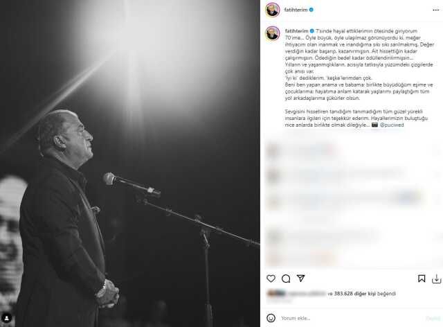 70 yaşına giren Fatih Terim'den gece yarısı hayata dair satılar: Ait hissettiğin kadar çalışırmışsın