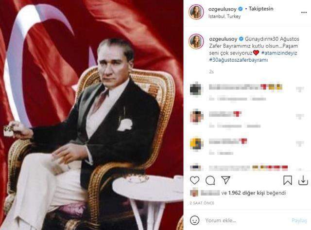 Ünlü isimlerden 30 Ağustos Zafer Bayramı paylaşımları