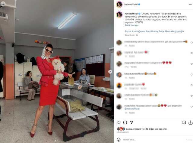Hatice'nin seçim kombini yine olay yarattı! Bu sefer başını kapatarak gitti