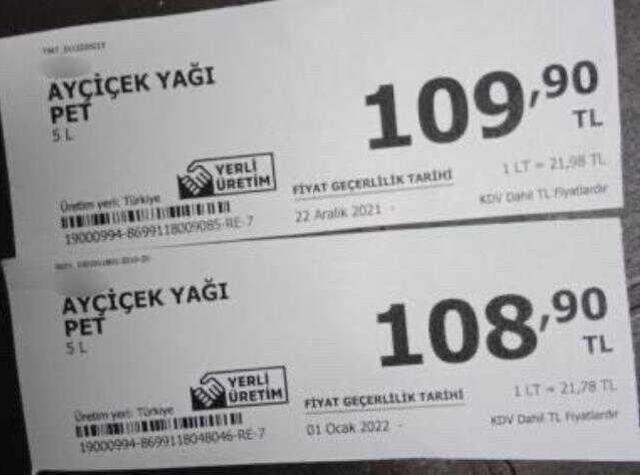 Zincir marketten pes dedirten indirim! 5 litrelik yağın fiyatını sadece 1 TL düşürdüler