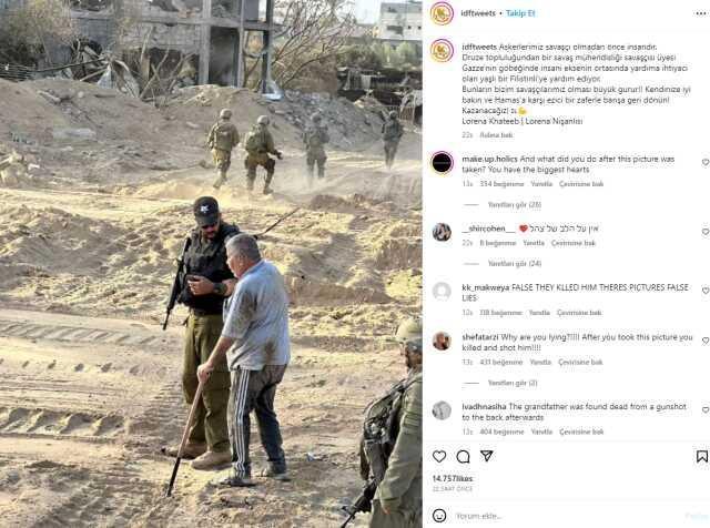 İsrail askerleri 'Yardım ediyoruz' pozu verdikleri yaşlı Filistinliyi katletti