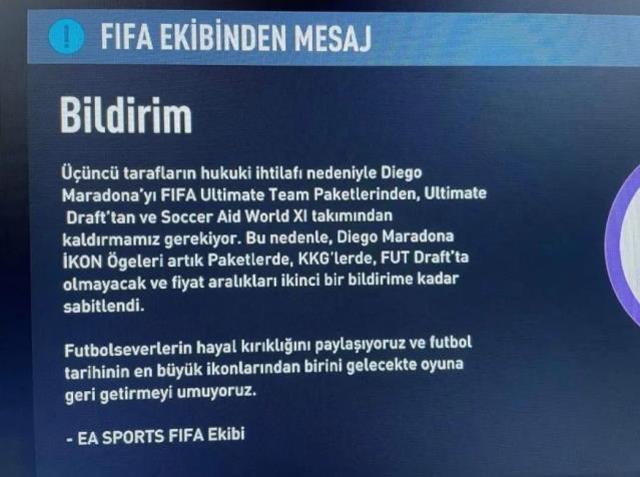 EA Sports, Maradona'yı FIFA 22'den çıkarttı! İşte nedeni