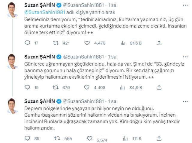 CHP'li vekil Cumhurbaşkanı Erdoğan'a böyle yanıt verdi: Deprem bölgesinde yaşayanlar biliyor neyin ne olduğunu