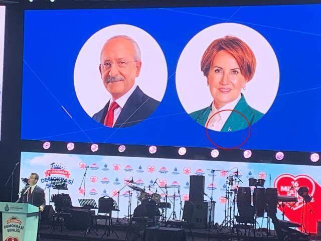 İBB'nin organizasyonunda Akşener'in yakasındaki rozet dikkat çekti