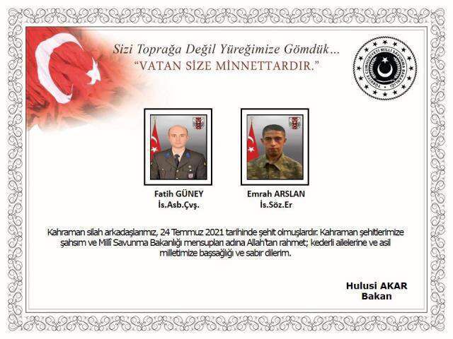 Son Dakika! Fırat Kalkanı bölgesinde 2 askerimizi şehit eden teröristlerden 7'si etkisiz hale getirildi