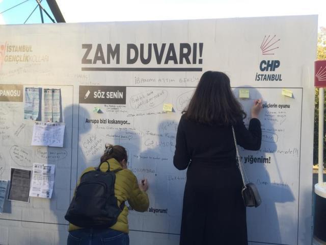 CHP'den 39 ilçede 'zam duvarı' eylemi! Vatandaşlar düşüncelerini yazdı