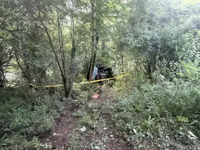 Samsun'da uçuruma yuvarlanan traktörün sürücüsü, feci şekilde can verdi