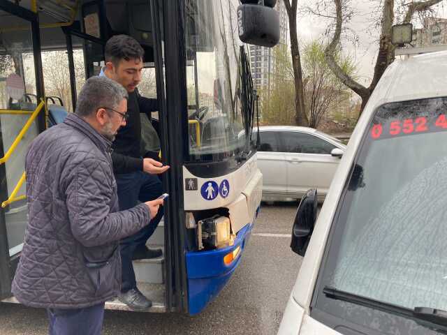Başkent'te EGO otobüsünün şoförü trafikteki tartışmada aracı metrelerce sürükledi