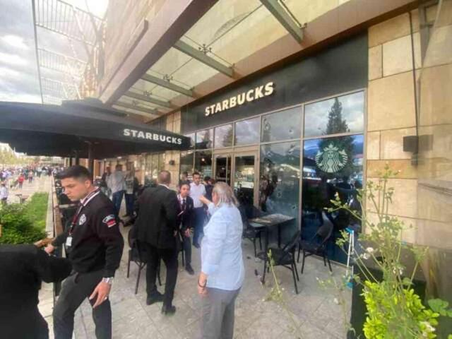 Kahramanmaraş'ta Starbucks'a taşlı silahlı saldırı