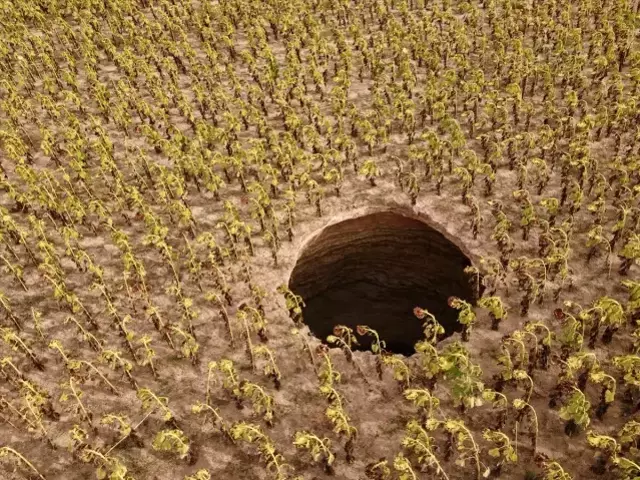 Eskişehir'de Tarım Arazisinde Obruk Oluştu