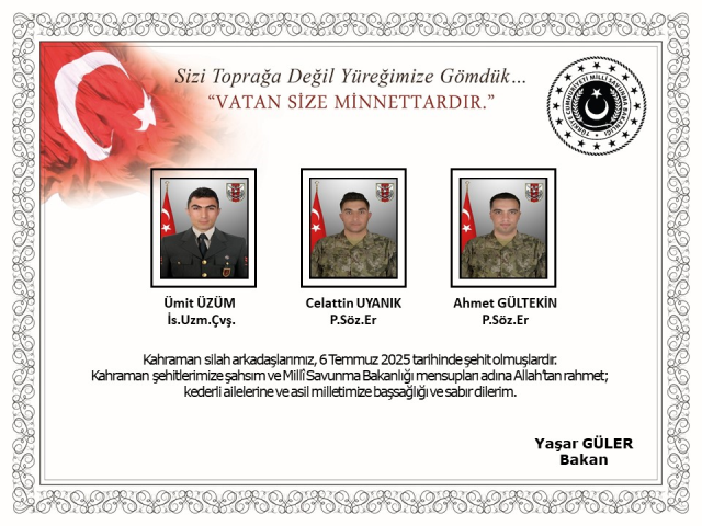 Metan gazından şehit olan askerlerimin sayısı 12'ye yükseldi
