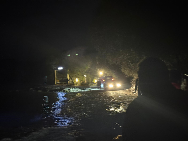 Datça'da sele kapılan aracın sürücüsü ağaç dalına tutunarak hayatta kaldı