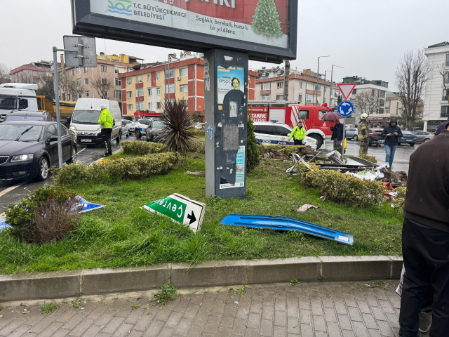 Büyükçekmece'de sepetli vinç diş hekimliği polikliniğine daldı: 2 kişi yaralandı