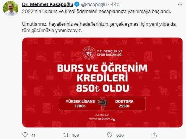 Ocak ayı burs ve kredi ödemeleri öğrencilerin hesaplarına yatırılmaya başlandı
