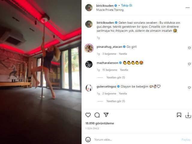 58 yaşındaki Biricik Suden, direk dansı yaptığı anları paylaştı