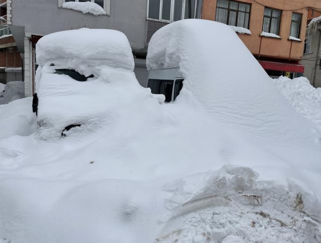 Fotoğrafı Ordu Büyükşehir Belediyesi paylaştı! Dışarı çıkmak isteyen vatandaş, kardan duvarla karşılaştı
