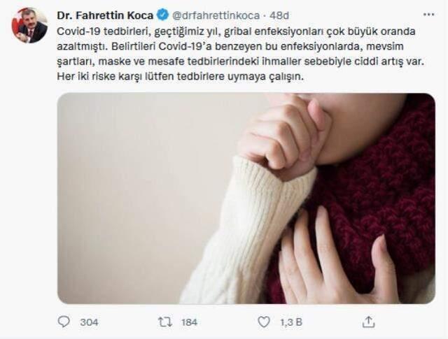 Bakan Koca: Belirtileri koronavirüse benzeyen enfeksiyonlarda ciddi artış var