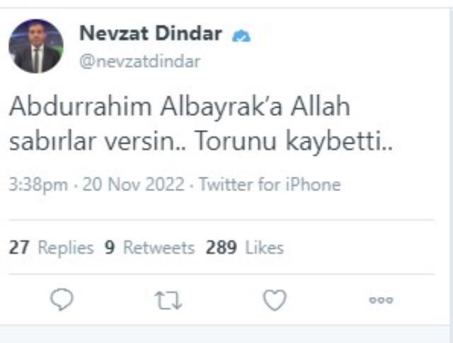 Abdurrahim Albayrak'ın 15 yaşındaki torunu AVM'nin balkonundan düşerek yaşamını yitirdi