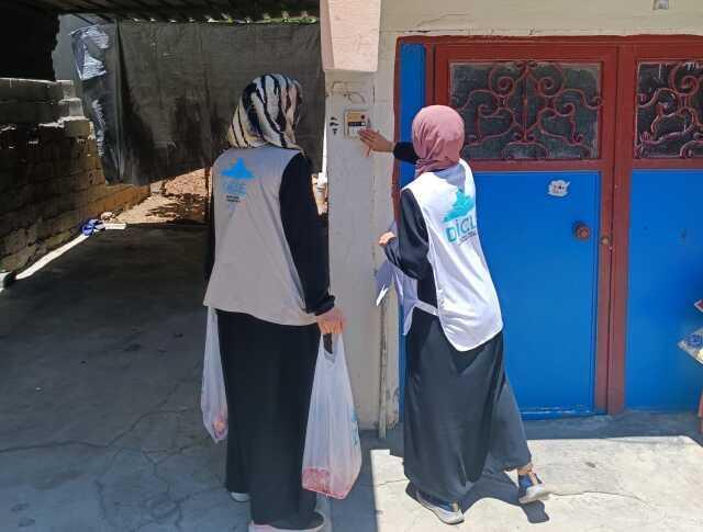 Dicle Derneği deprem bölgesinde kurban eti dağıttı