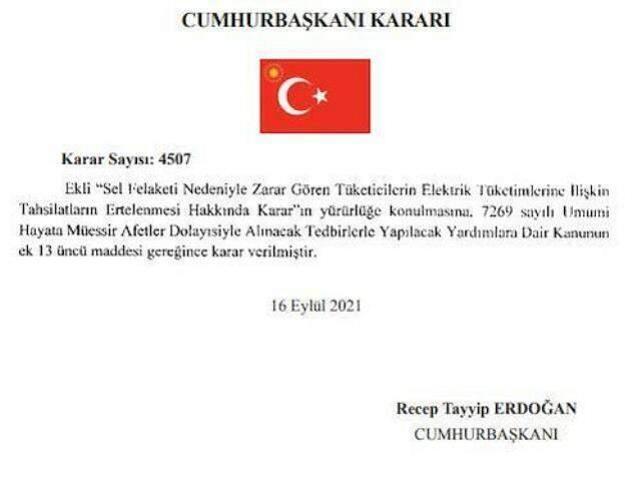 Kastamonu, Sinop ve Bartın'daki selden zarar görenlerin elektrik faturaları 3 ay ertelendi