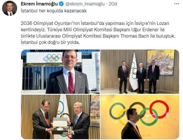 İBB Başkanı Ekrem İmamoğlu, Lozan'dan paylaştı! İstanbul'un Olimpiyat Oyunları için adaylık süreci başladı