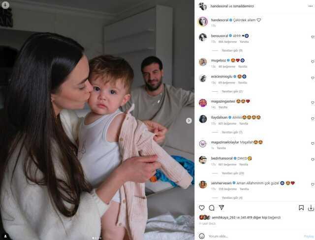 Hande Soral ve İsmail Demirci çifti ilk kez bebeklerinin yüzünü gösterdi