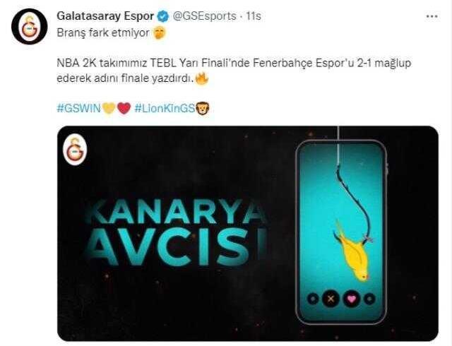 Galatasaray Espor, TEBL Yarı Finali'nde Fenerbahçe Espor'u mağlup etti